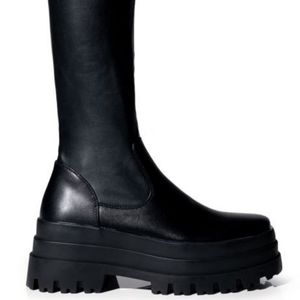 AZALEA WANG ARETHA STRETCH BOOT WITH 4 WAY STRETCH IN BLACK